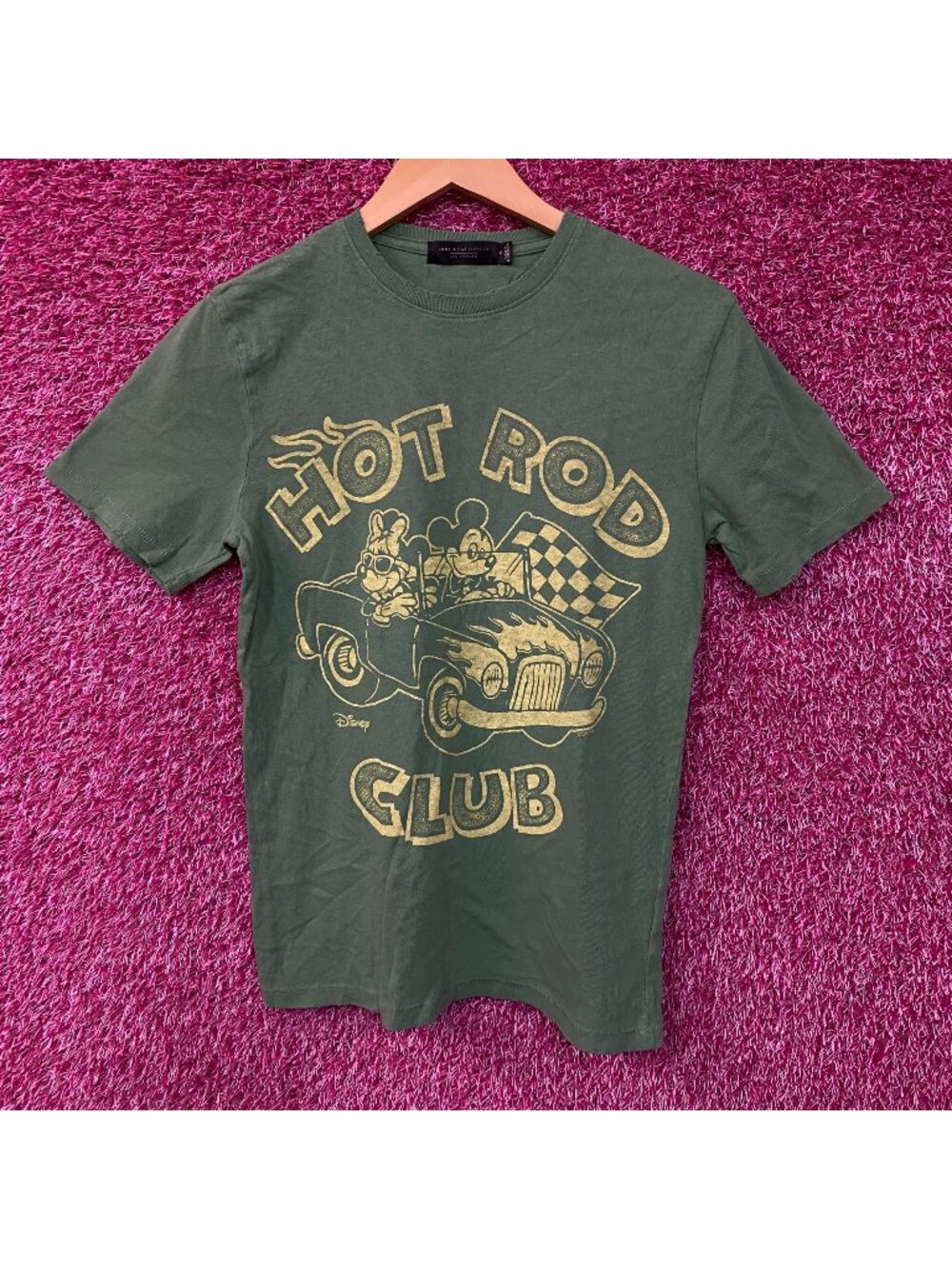 Junk Food Clothing Mickey and Minnie Hot Rod Women's Vintage Style Tee XS